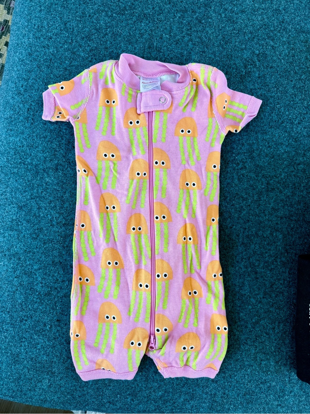 Hanna Andersson Pink Jellyfish Print Pajama Romper 6-12 mo
